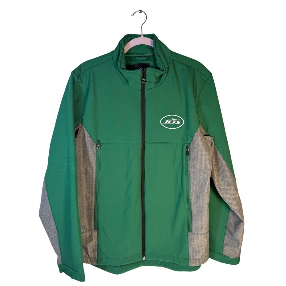 NFL New York Jets Full Zip Jacket MENS Medium Green Gray NWT Team Apparel